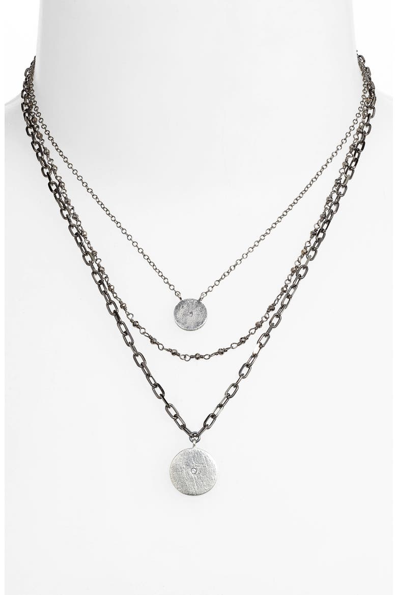 Triple Layer Necklace, Alternate, color, BLACK