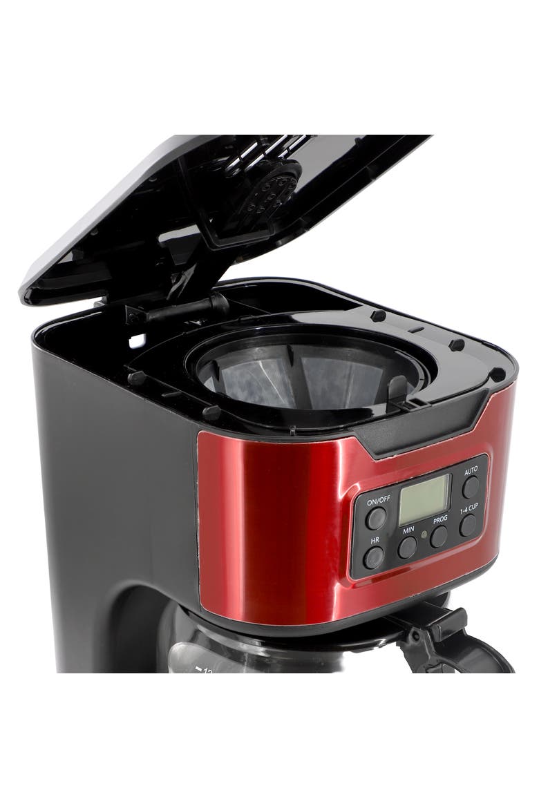 12 Cup Stainless Steel Programmable Coffee Maker, Alternate, color, Red