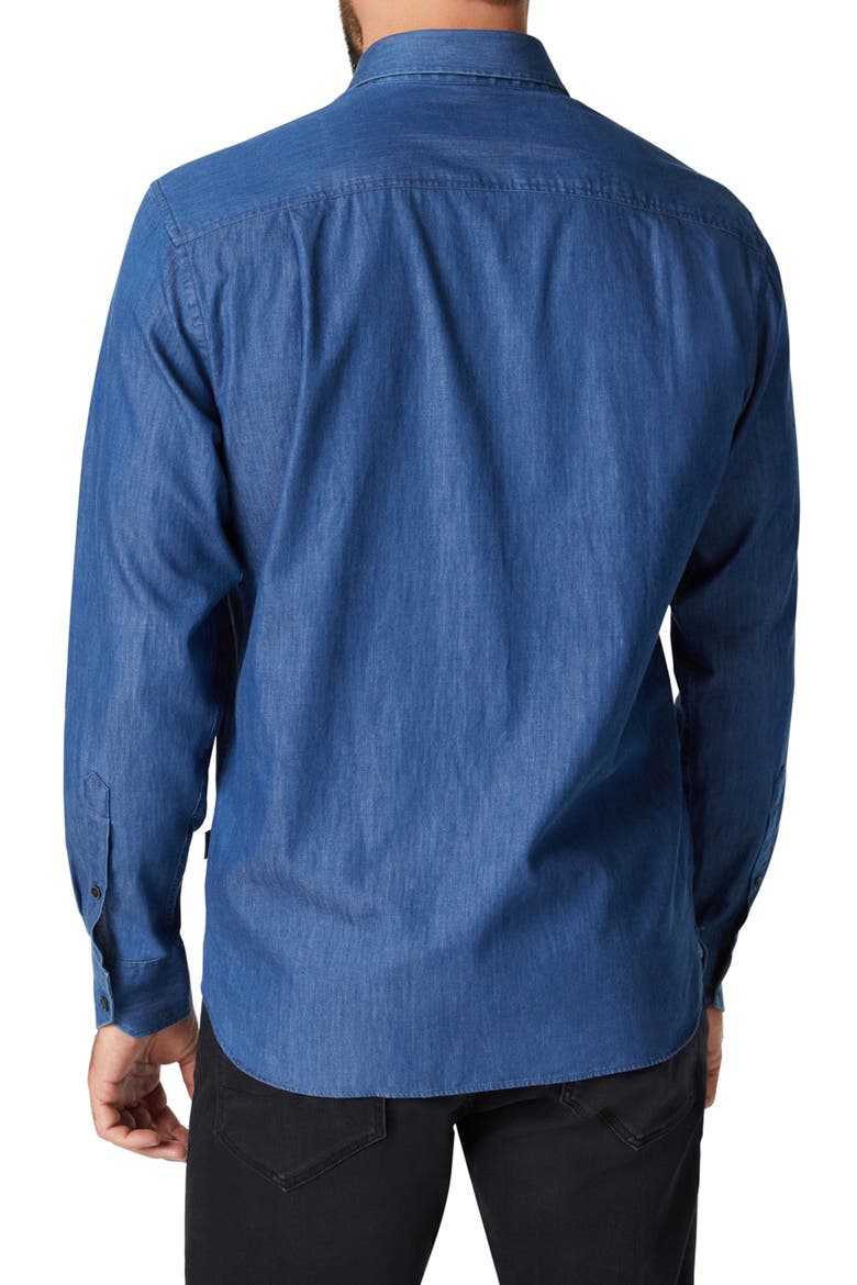 Denim Button-Up Shirt, Alternate, color, RINSE DENIM