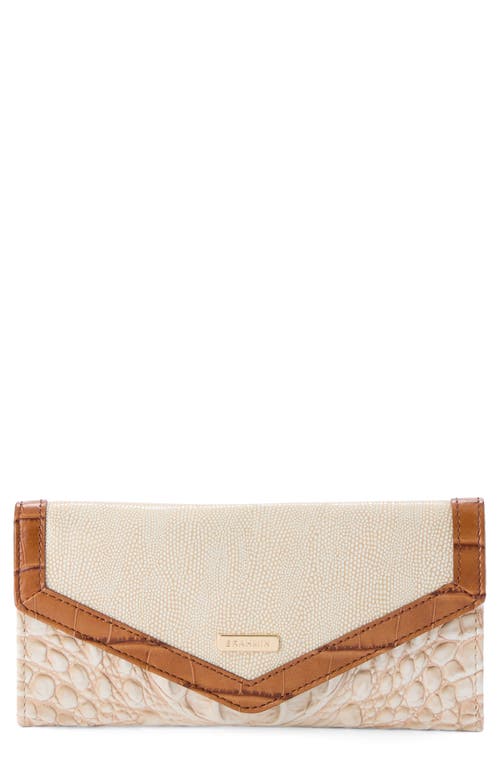 Brahmin Veronica Croc Embossed Leather Wallet In White