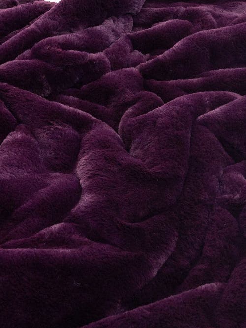 Sea To Me Blankets Carmel Cuddle Faux Fur Throw Blanket In Purple