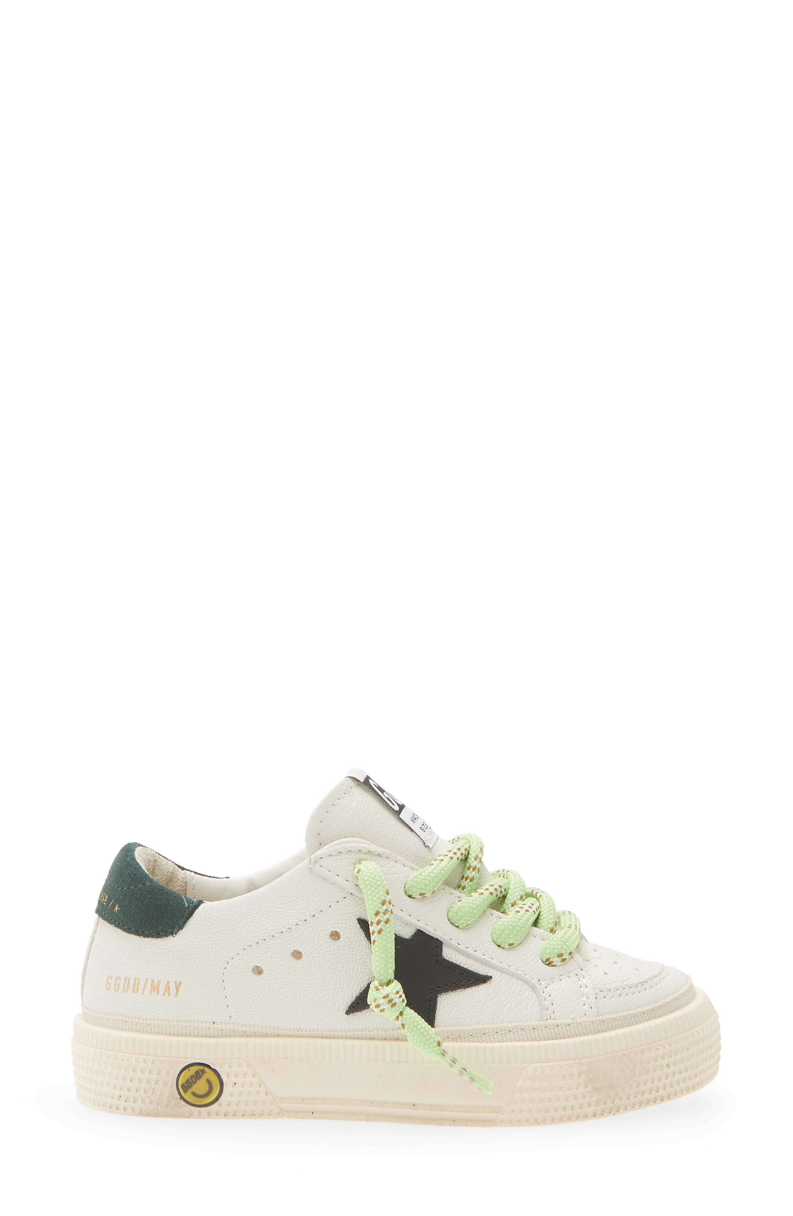 Kids' May Sneaker, Alternate, color, WHITE/ BLACK/ GREEN