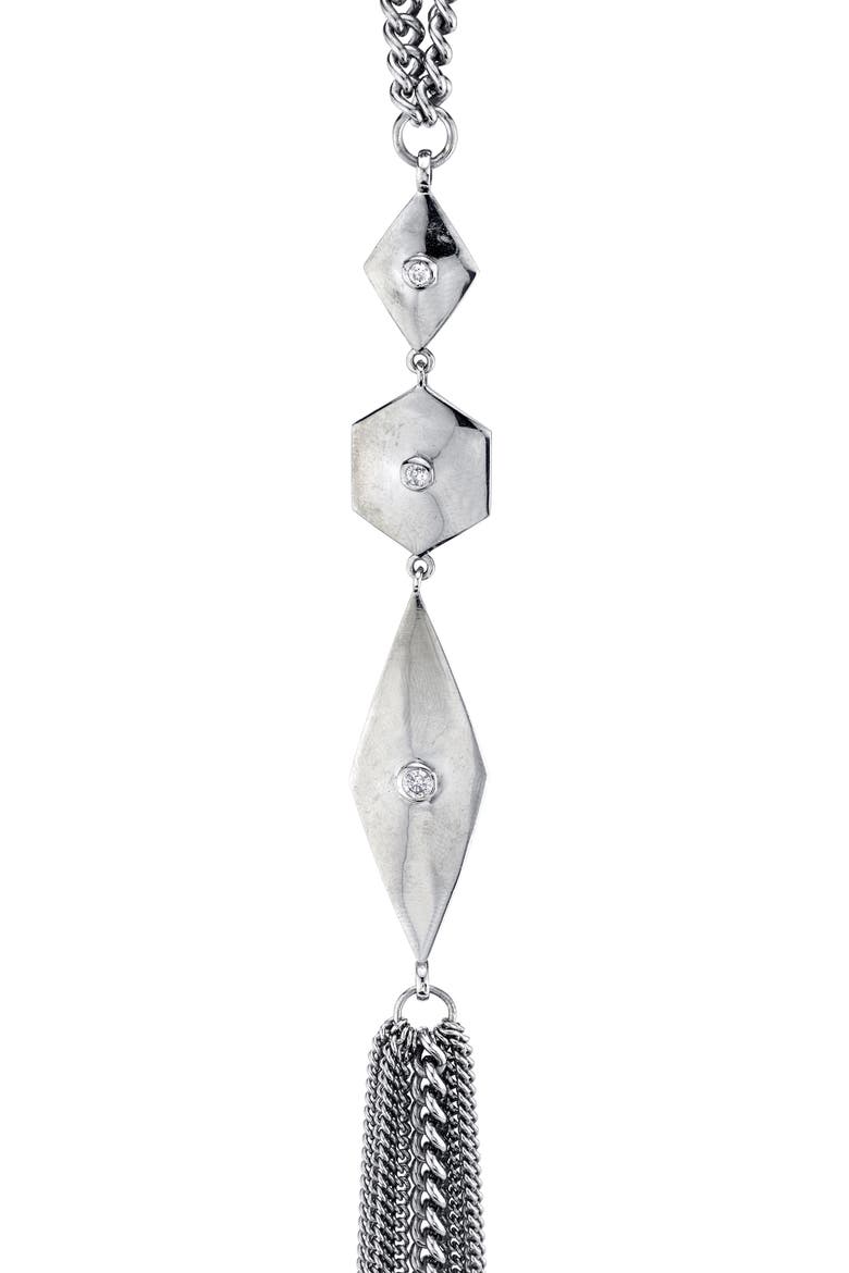 Geometric Bezel Y-Necklace, Alternate, color, STERLING SILVER