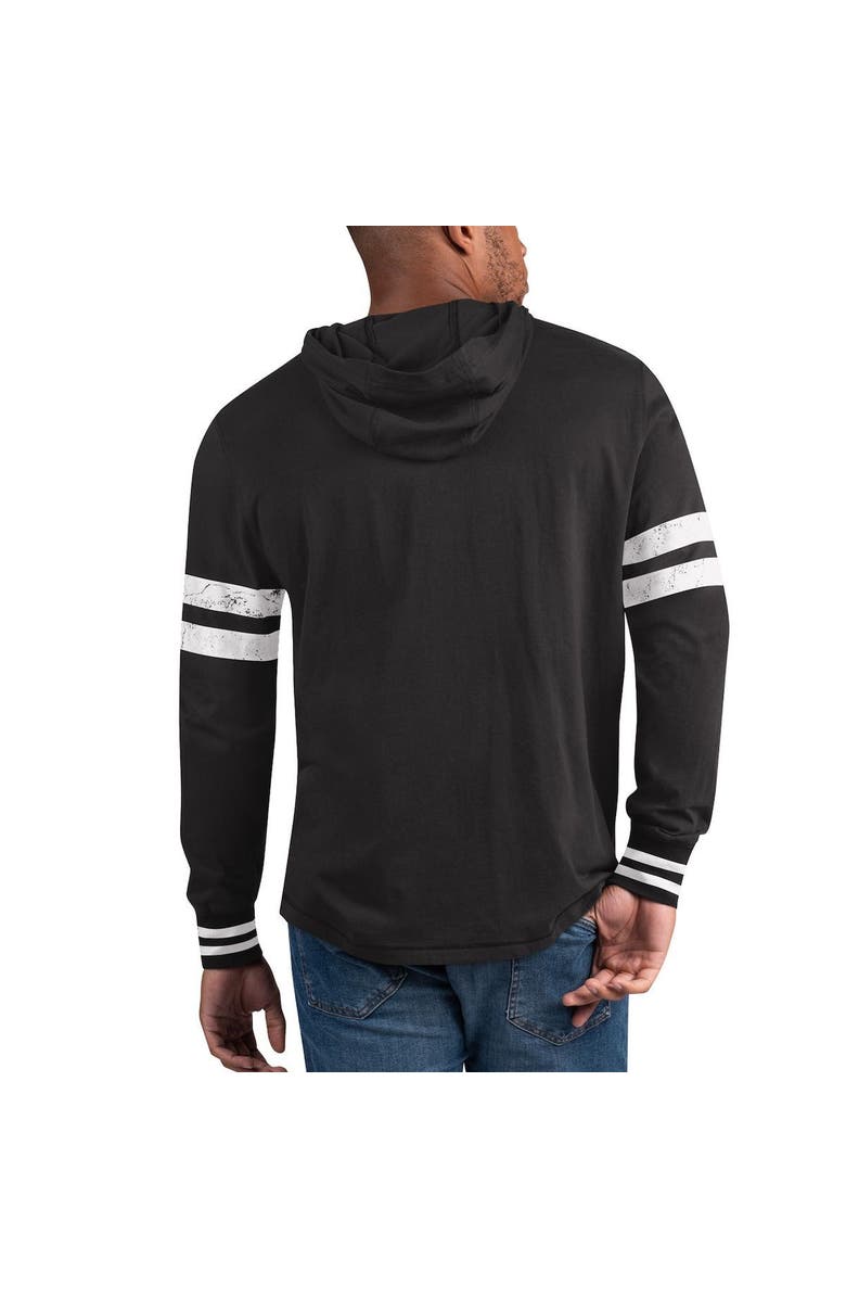 STARTER Men's Starter Black Vegas Golden Knights Offense Long Sleeve Hoodie T-Shirt, Alternate, color, 