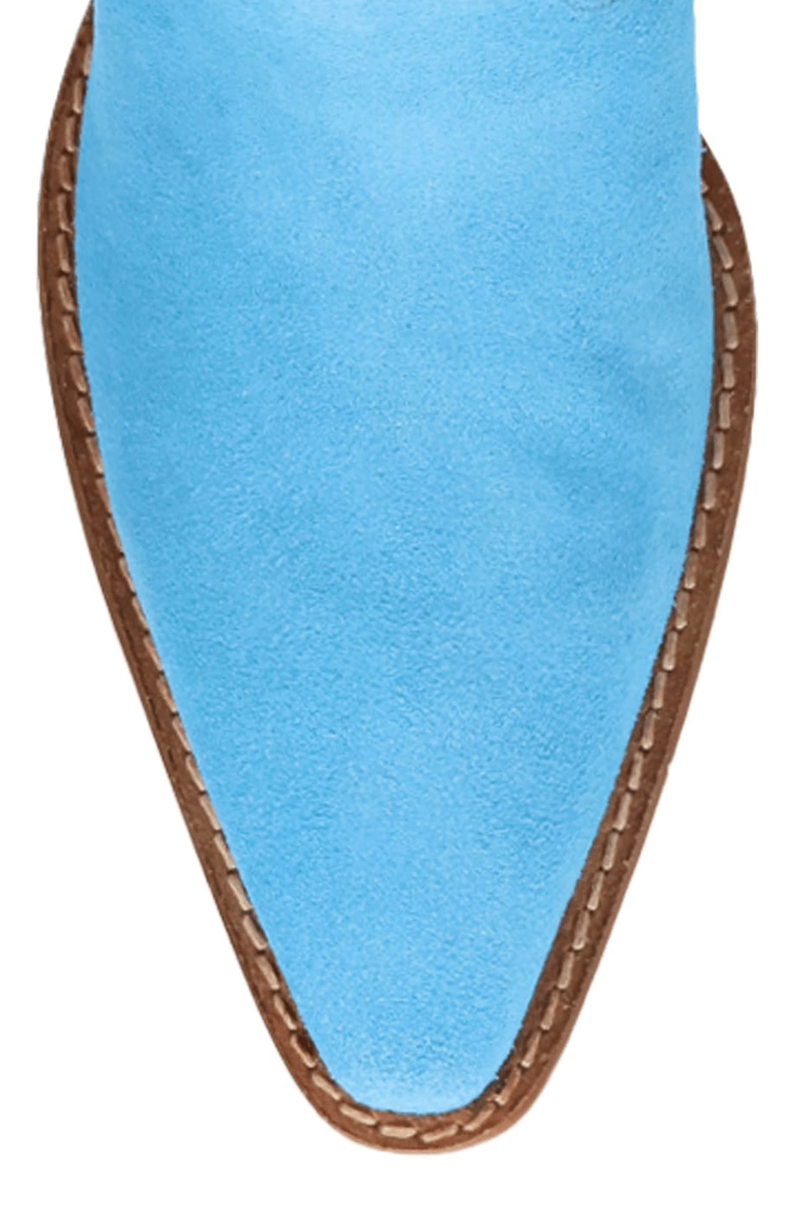 Star Power Fringe & Stud Western Boot, Alternate, color, BLUE