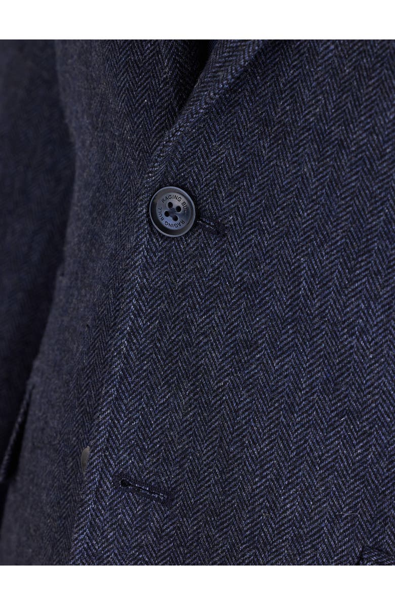 Raging Bull Herringbone Long Sleeve Wool Blazer, Alternate, color, Navy