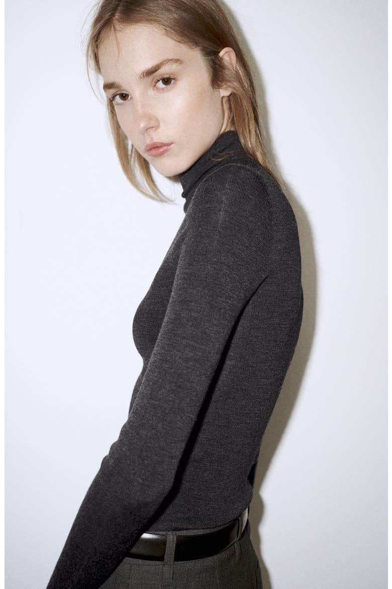 Wool Turtleneck Sweater, Alternate, color, CHARCOAL