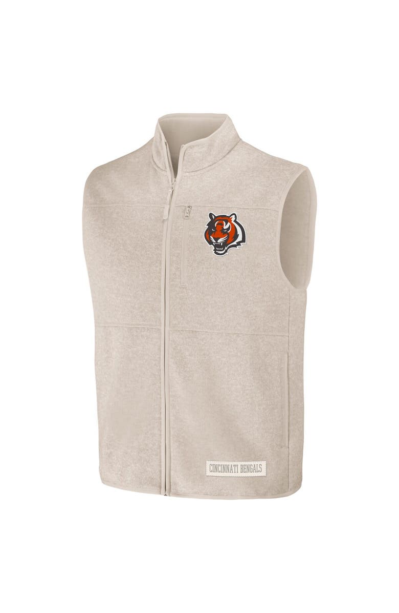 NFL X DARIUS RUCKER Men's NFL x Darius Rucker Collection by Fanatics  Oatmeal Cincinnati Bengals Full-Zip Sweater Vest, Alternate, color, 