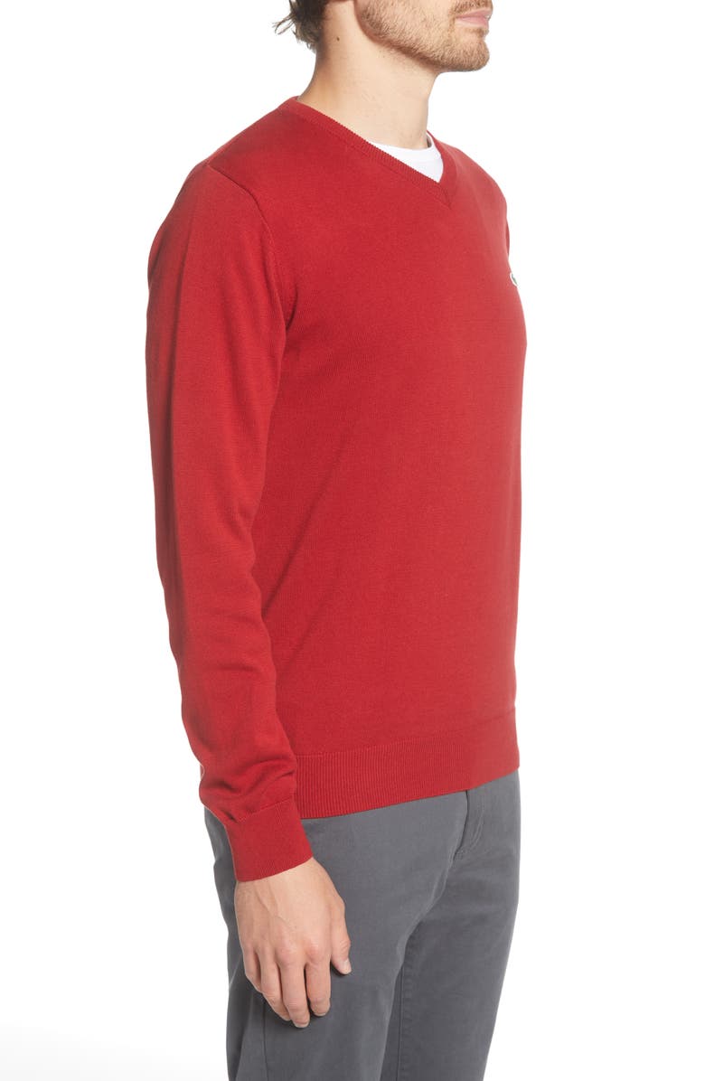 Lacoste Regular Fit V-Neck Sweater, Alternate, color, 