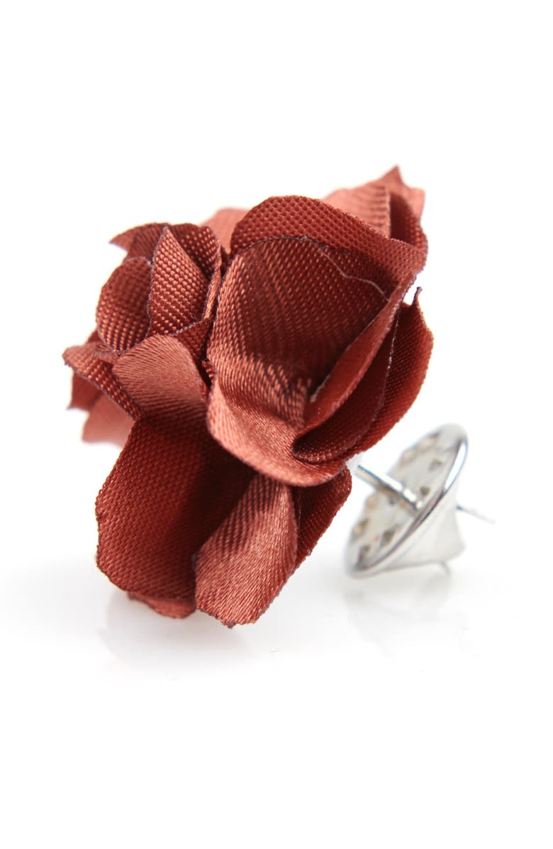 Brooklyn Brigade Men's Flower Lapel Pin, Alternate, color, Terracotta