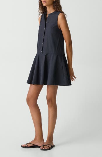 Sleeveless Linen Blend Minidress