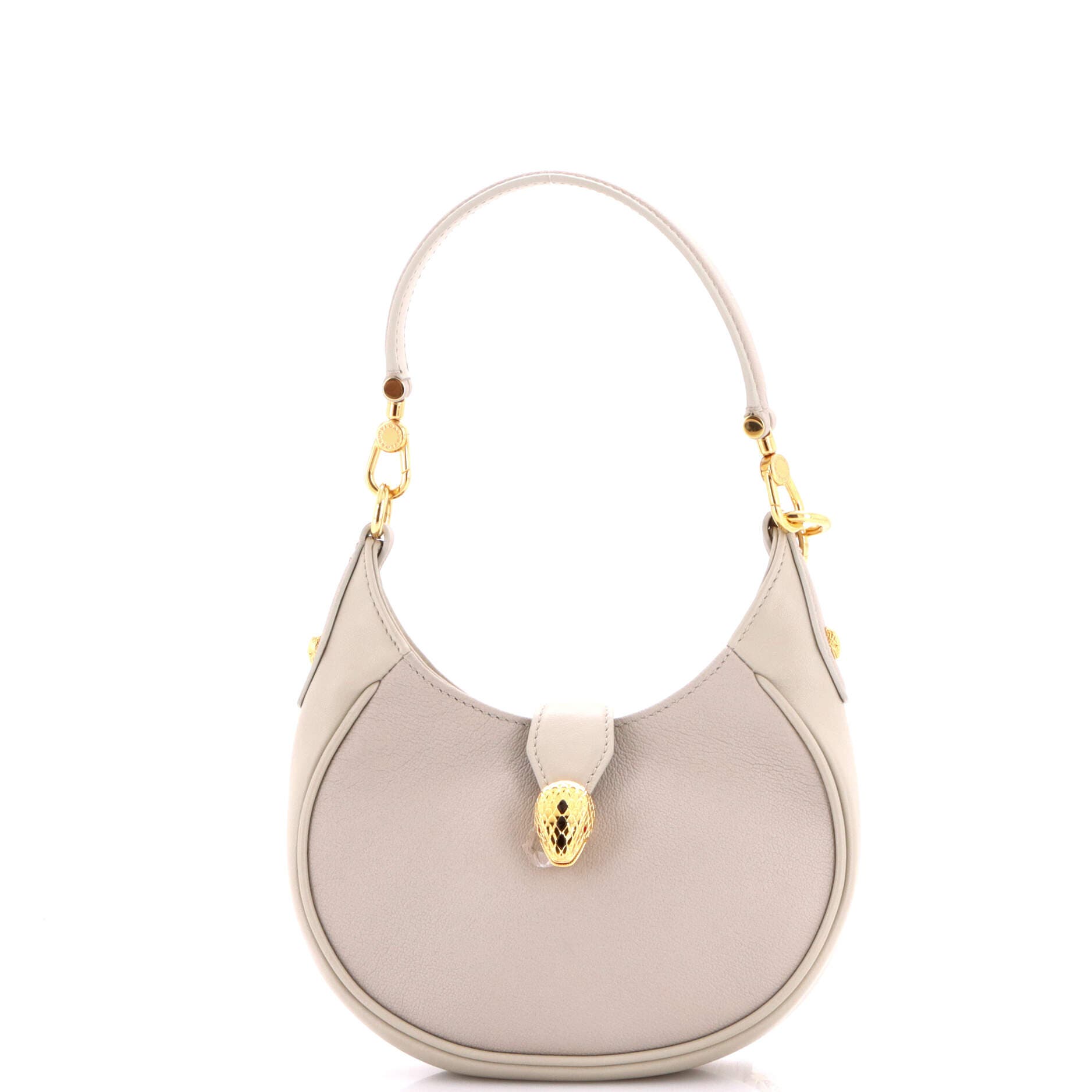 Serpenti Ellipse Crossbody Bag Leather Mini, Main, color, White