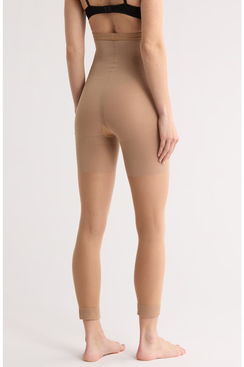 High Waisted Shaping Capri Tights, Alternate, color, BEIGE