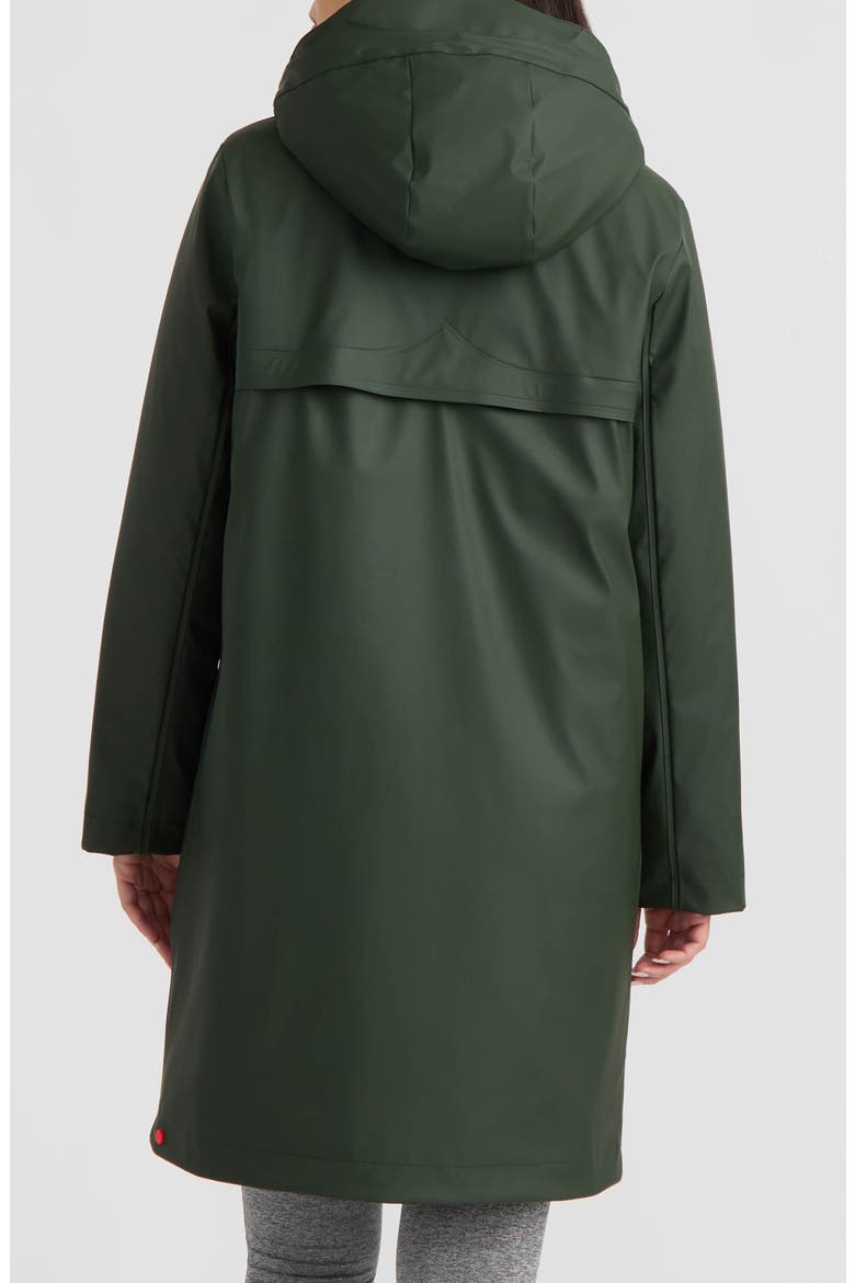 Cindy Rubberized Padded Rain Jacket, Alternate, color, HUNTER GREEN
