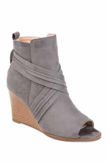 Journee Collection Sabeena Wedge Peep Toe Bootie