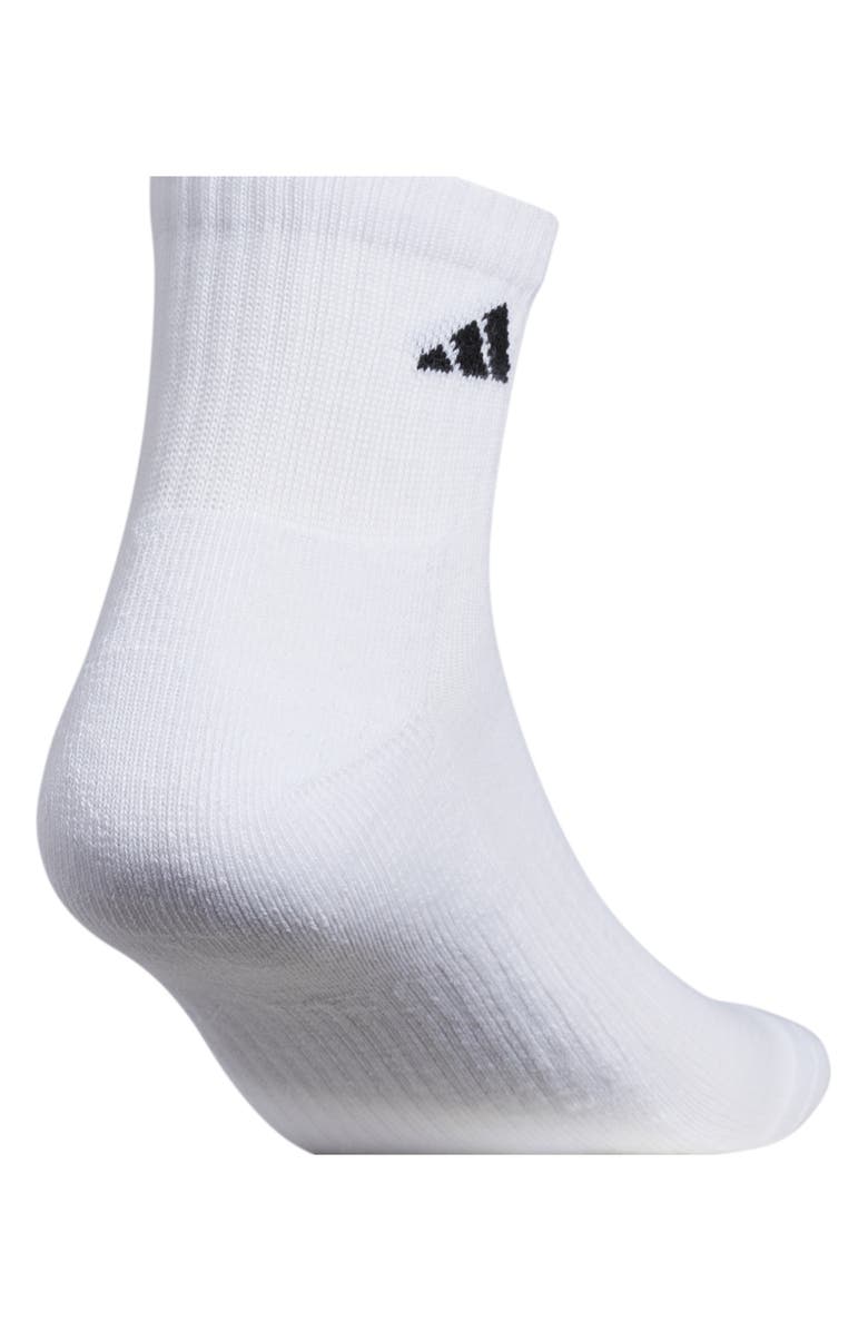 adidas 6-Pack Athletic Cushioned Quarter Socks, Alternate, color, White/ Black