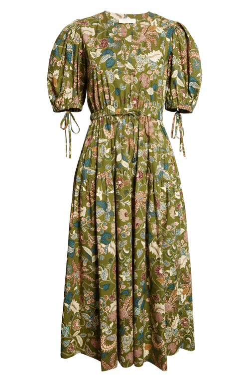 Ulla Johnson Cotton Adriana Midi Dress In Green