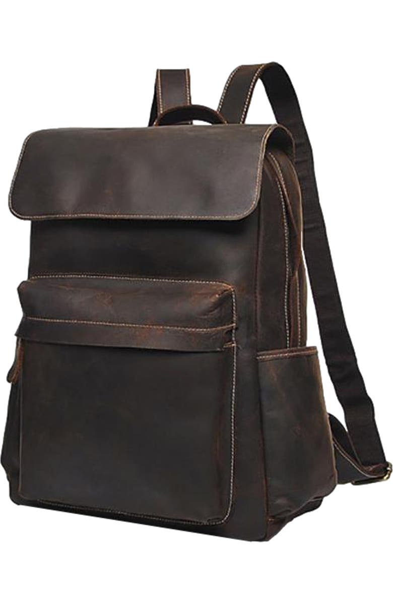 STEEL HORSE LEATHER The Helka Backpack | Genuine Vintage Leather Backpack, Alternate, color, Dark Brown