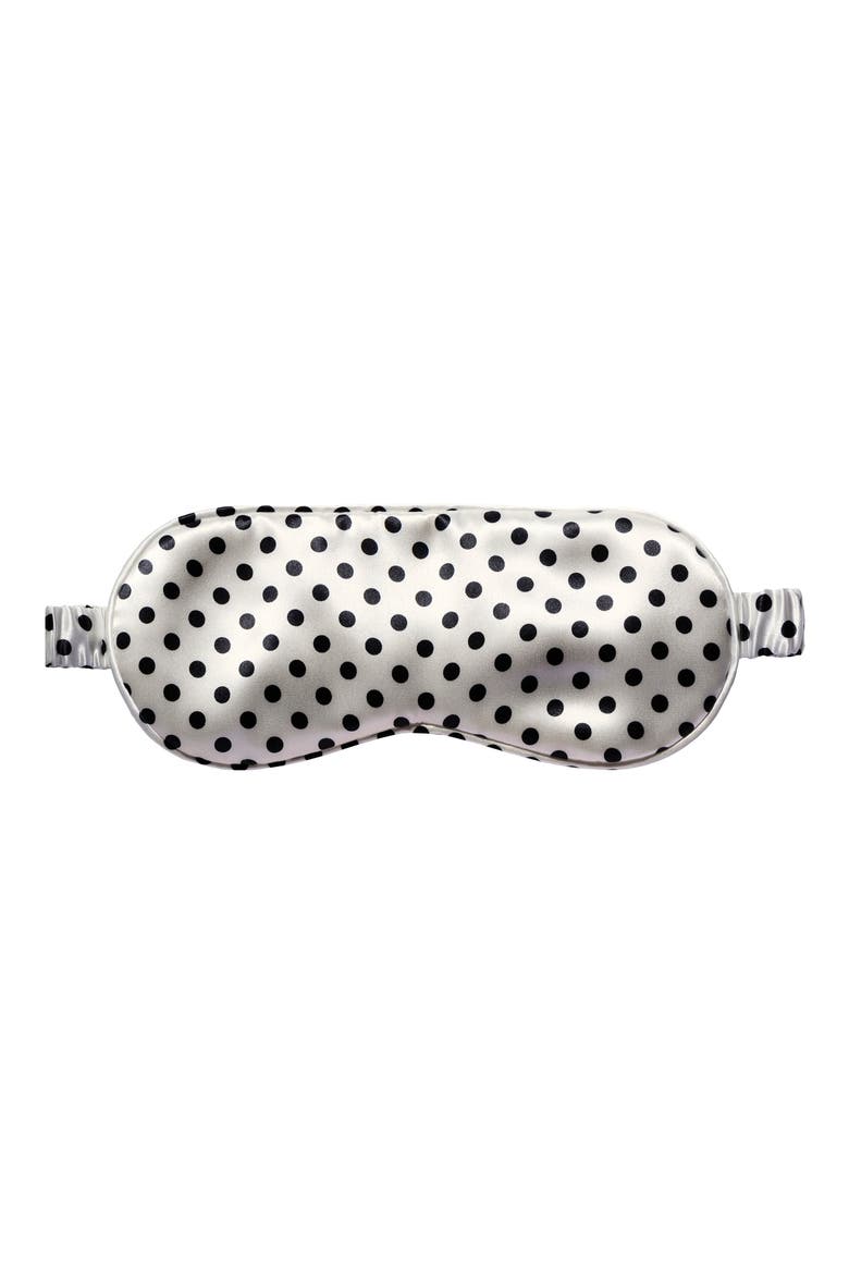 White & Polka Dot Pillowcase & Sleep Mask Set, Alternate, color, NO COLOR