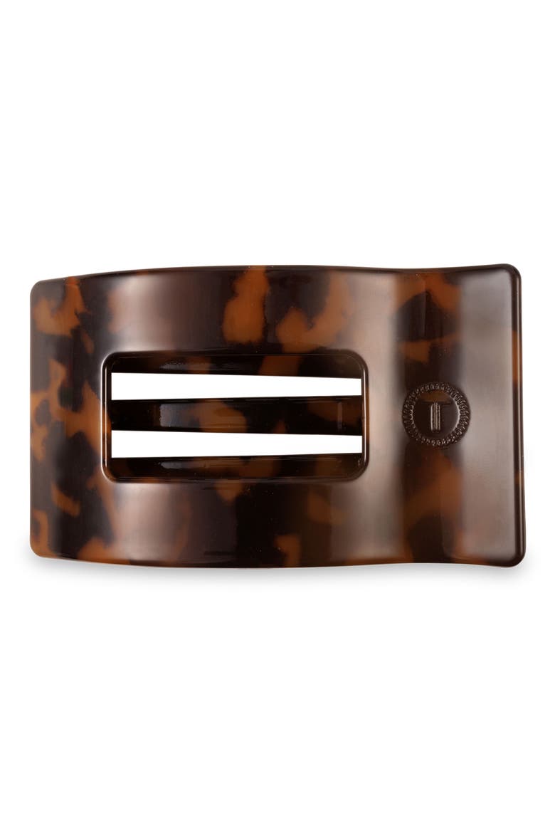 Medium Flat Rectangle Hair Clip, Main, color, TORTOISE