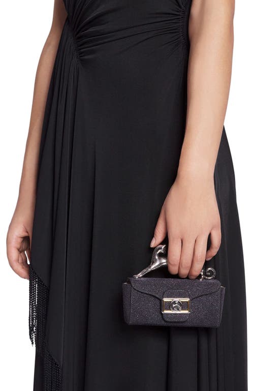 Lanvin Micro Pencil Cat Bag In Suede In Black