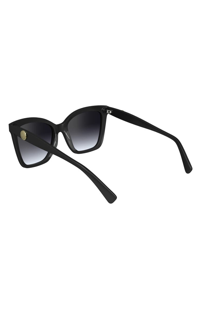 Longchamp Le Pliage 54mm Gradient Cat Eye Sunglasses, Alternate, color, Black