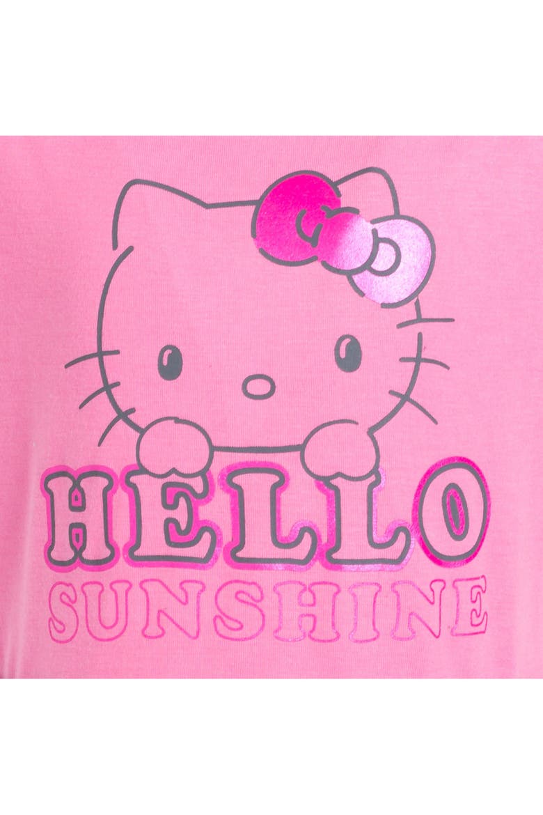Flare Short Sleeve Dress, Alternate, color, Pink Blue Hello Kitty