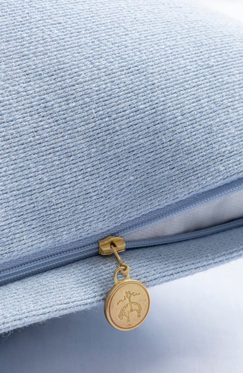 Brooks Brothers Signature Logo Cotton Throw Pillow, Alternate, color, Light Marine