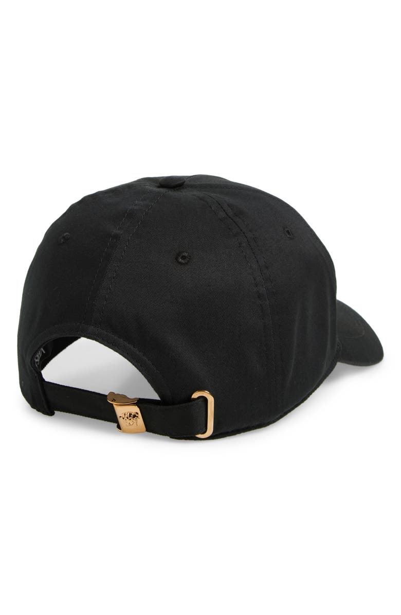 Versace Medusa Embroidered Cotton Drill Adjustable Baseball Cap, Alternate, color, Black Gold