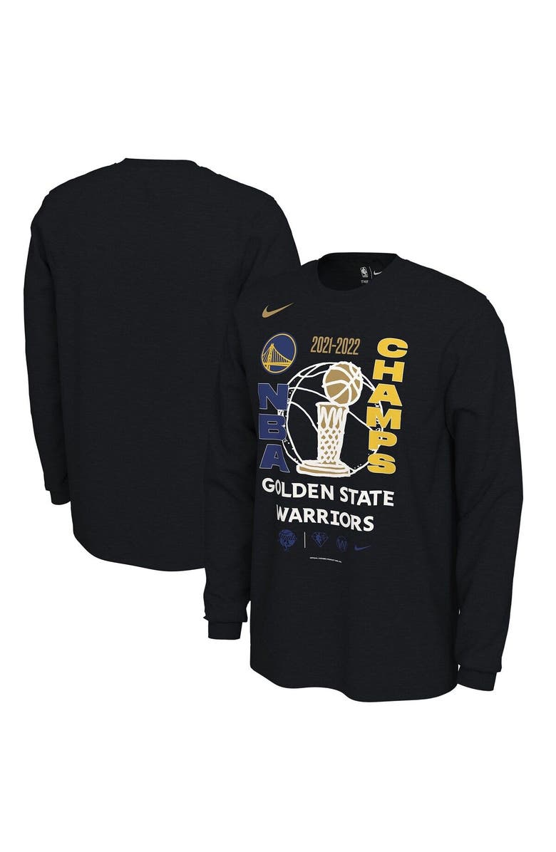 Nike Men's Nike Black Golden State Warriors 2022 NBA Finals Champions Locker Room Long Sleeve T-Shirt, Main, color, 