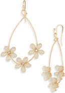 Cara Floral Drop Hoop Earrings