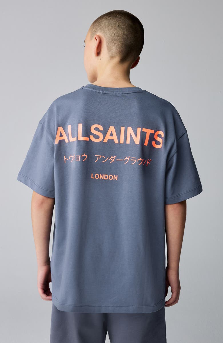 smALLSAINTS by ALLSAINTS Kids' Underground Oversize Cotton Graphic T-Shirt, Alternate, color, Blue
