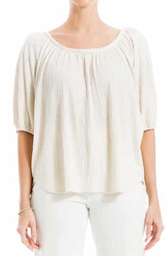 MAX STUDIO Textured Knit Bubble Sleeve Knit Top