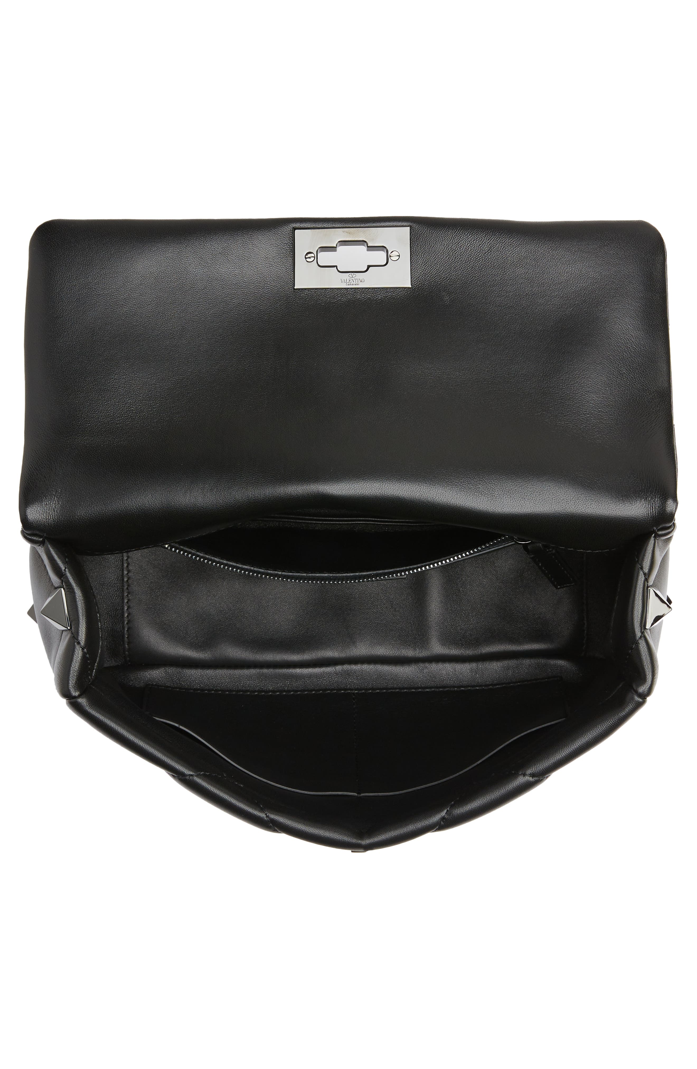 Valentino Garavani Large Roman Stud Quilted Lambskin Leather Shoulder Bag, Alternate, color, 