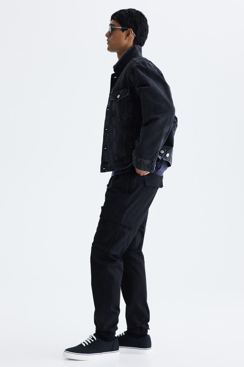 Slim-fit Cargo Pants, Alternate, color, Black