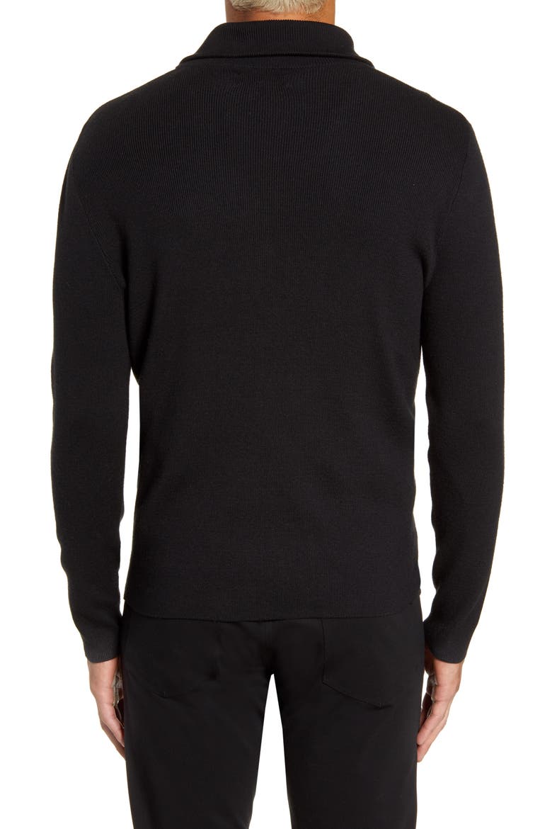 Mock Neck Zip Sweater, Alternate, color, BLACK CAVIAR