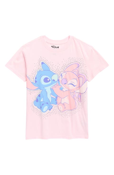 Kids' Disney Stitch & Angel Rhinestone Graphic T-Shirt (Little Kid & Big Kid)