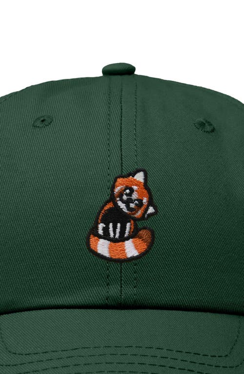 Dalix Red Panda Embroidered Dad Hat In Dark Green