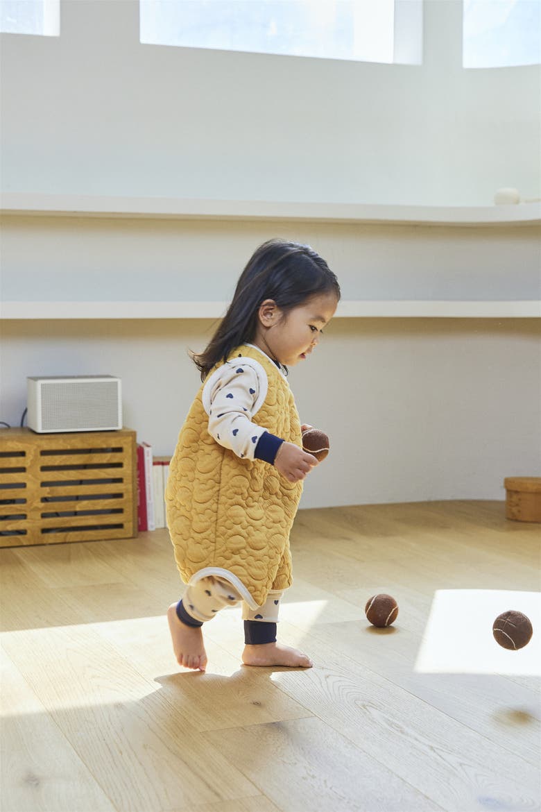 Teddy Bear Quilted Vest, Alternate, color, Mustard
