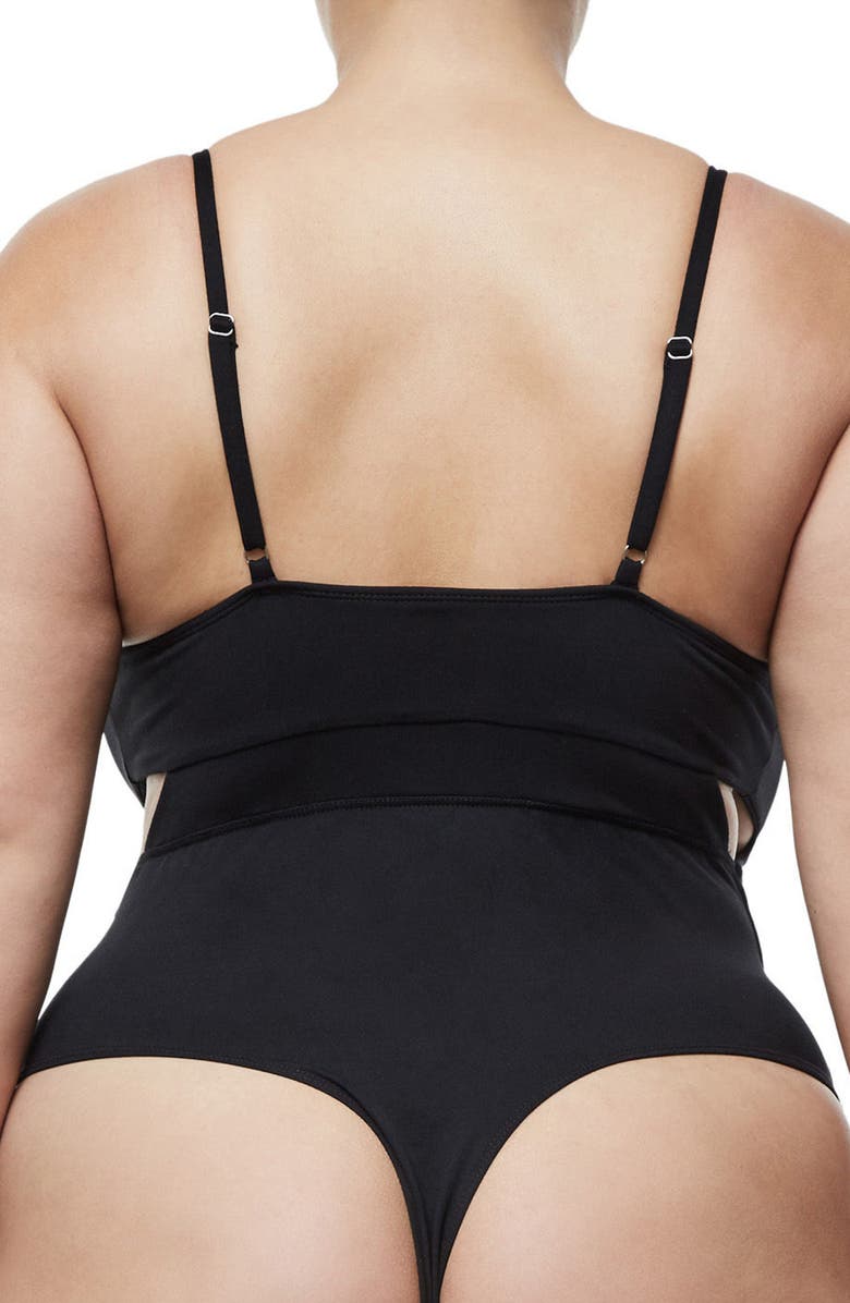 Good American Good Body Cami Cutout Bodysuit, Alternate, color, 