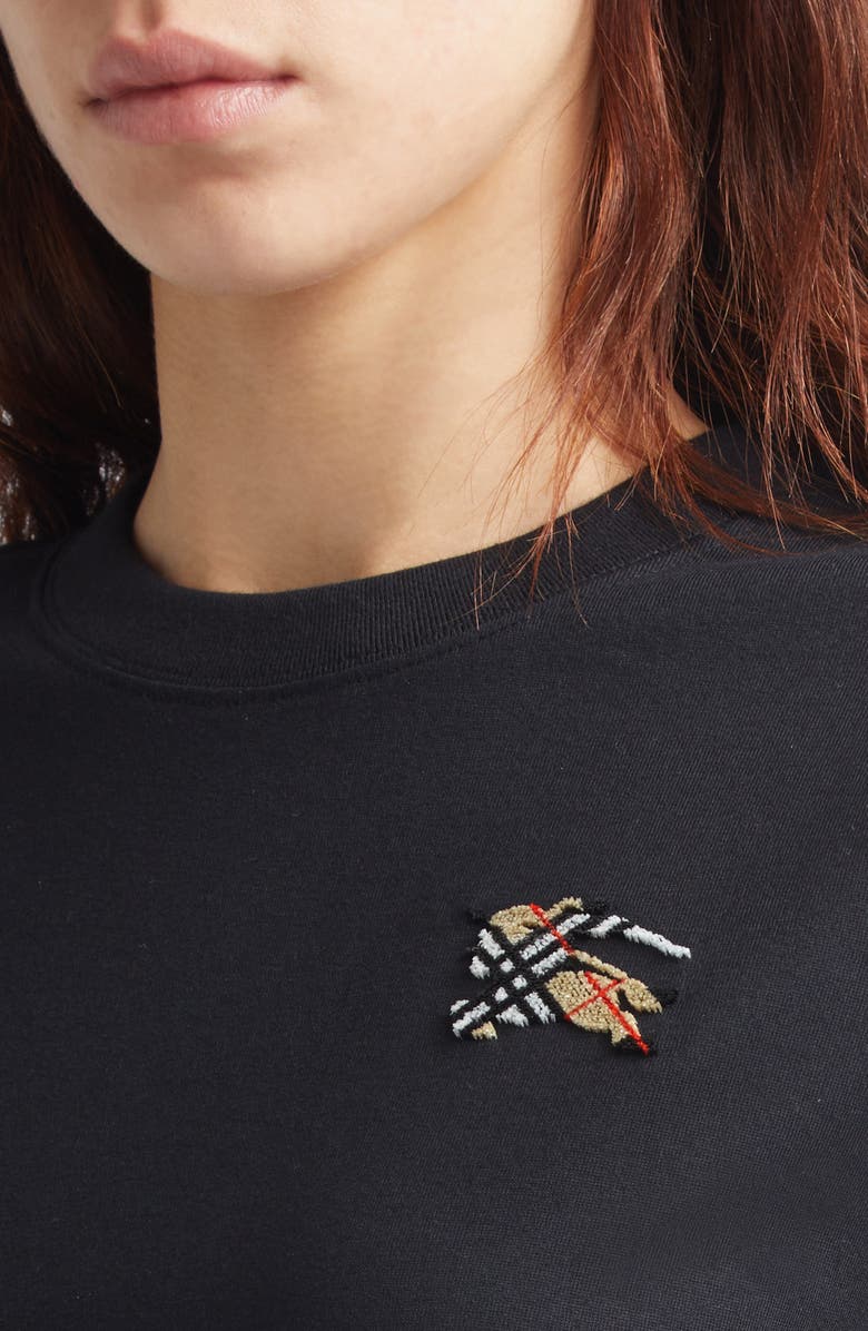 Burberry Frankie EKD Check Logo Cotton T-Shirt, Alternate, color, Black