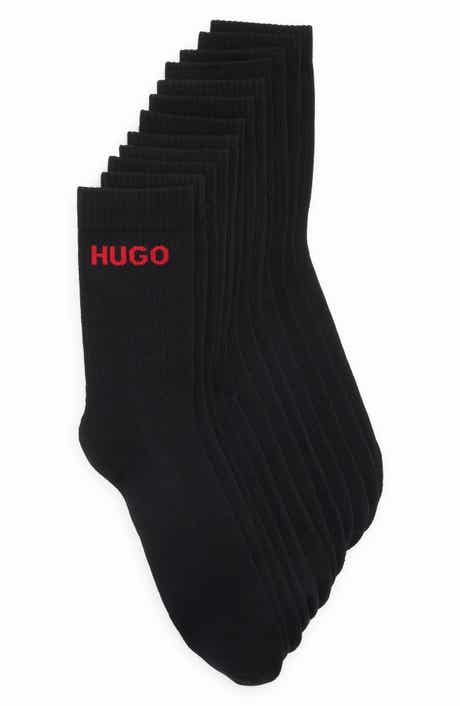 BOSS Rib Logo 6-Pack Crew Socks