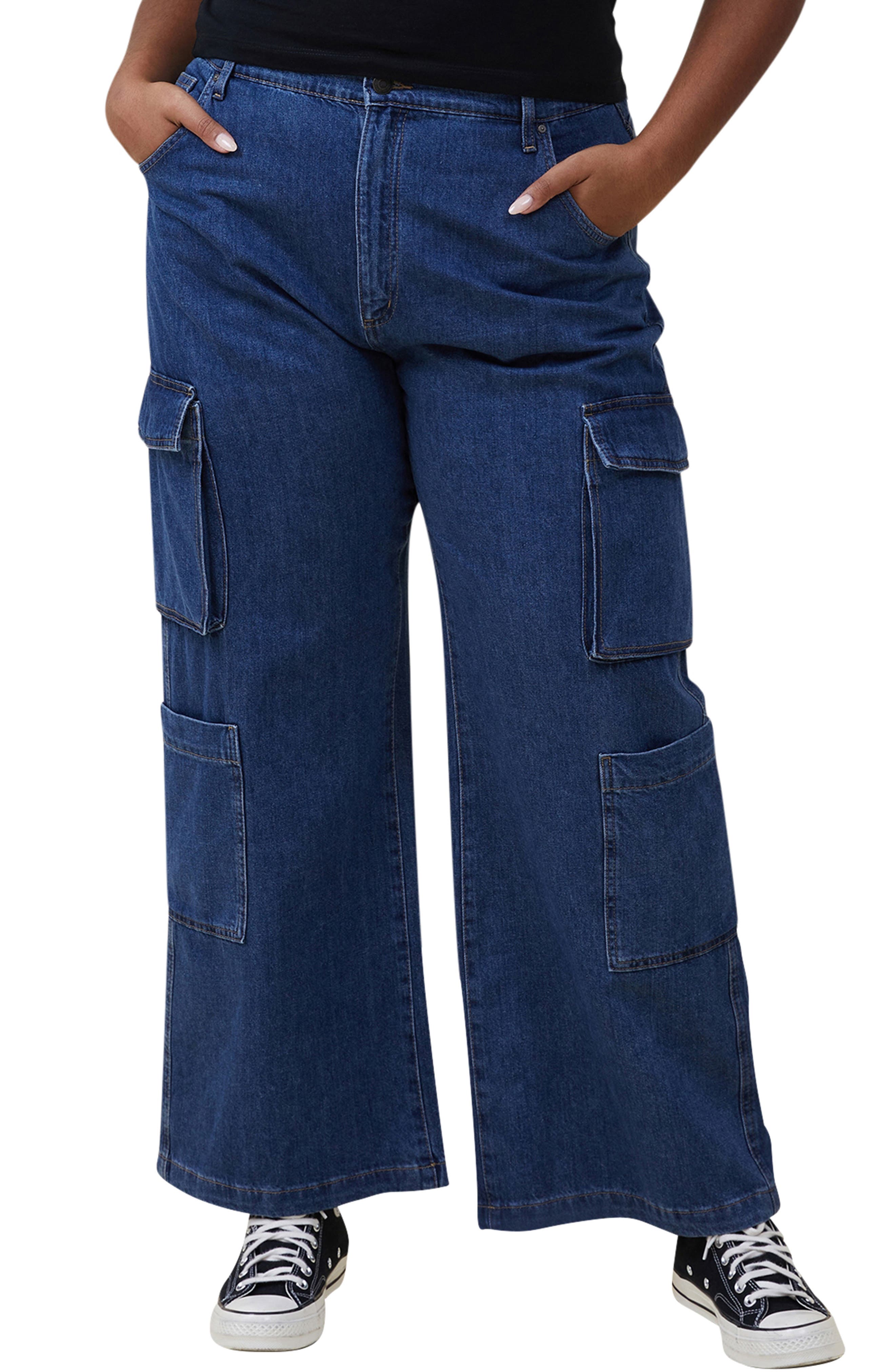 Cotton On Wide Leg Cargo Pocket Jeans