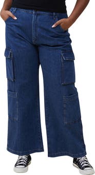 Cotton On Wide Leg Cargo Pocket Jeans