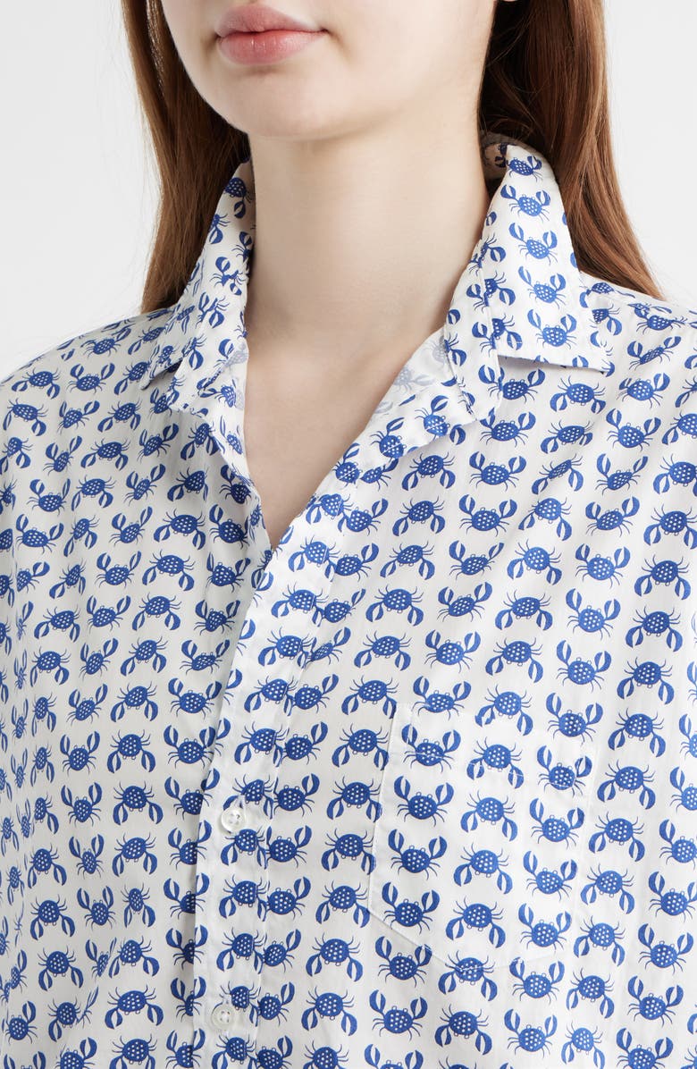 Frank & Eileen Eileen Crab Print Relaxed Button-Up Shirt, Alternate, color, Blue Crab