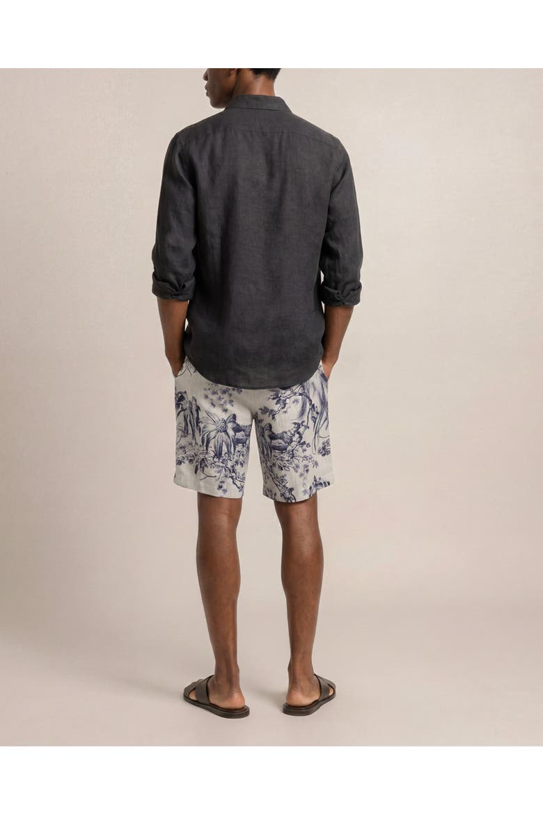 Laurent Linen Relaxed Fit Bermuda Shorts, Alternate, color, AERO BLUE