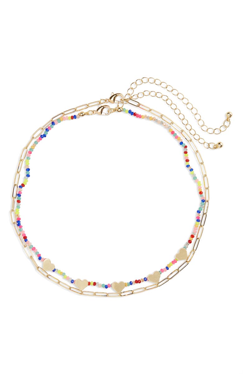 BP. Beaded Set of 2 Necklaces, Main, color, 