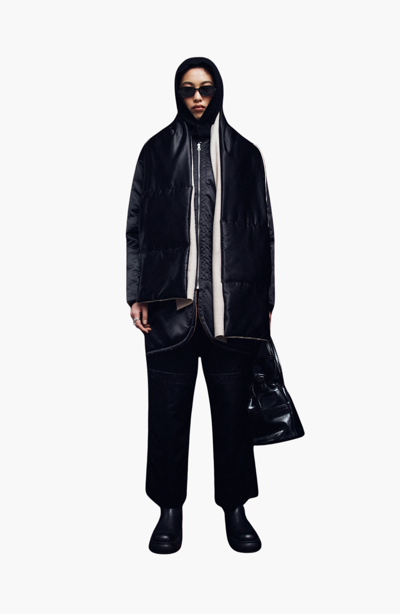 CAALO Reversible Sustainable Down Coat, Alternate, color, Black