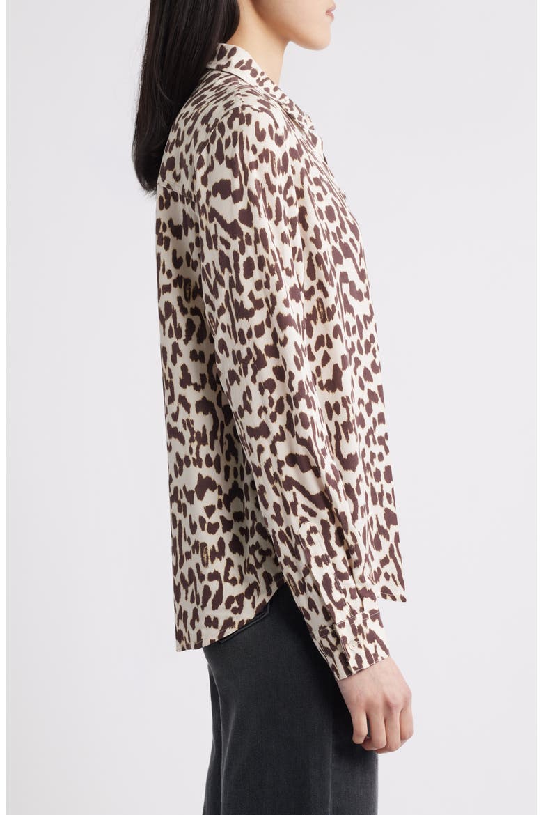 Josephine Jaguar Print Button-Up Shirt, Alternate, color, JAGUAR