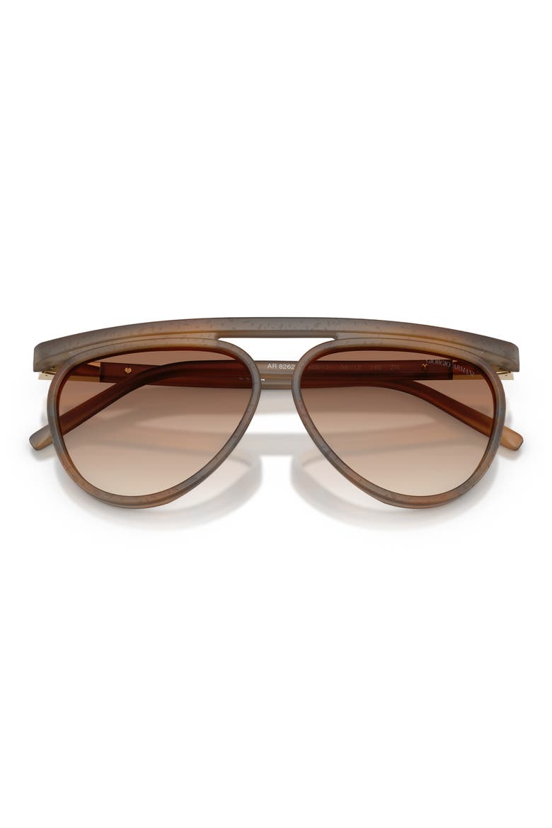 58mm Pilot Sunglasses, Alternate, color, MATTE STRIPED BROWN / BROWN